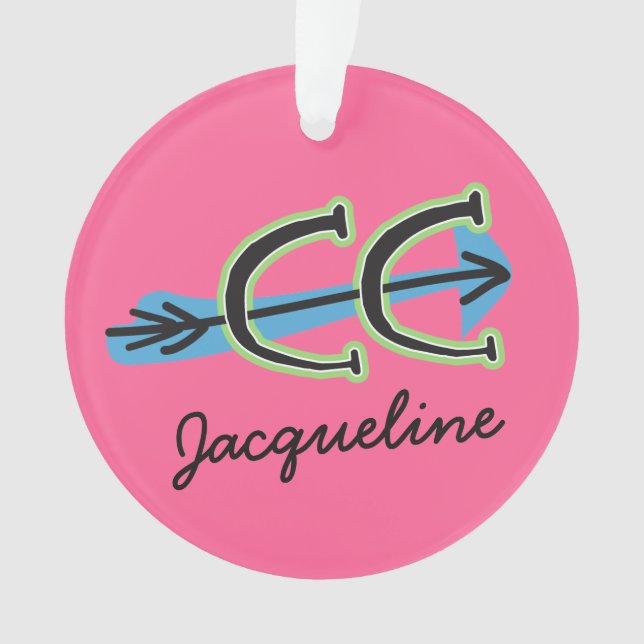 Personalize a Cross Country PINK Ornament (Front)