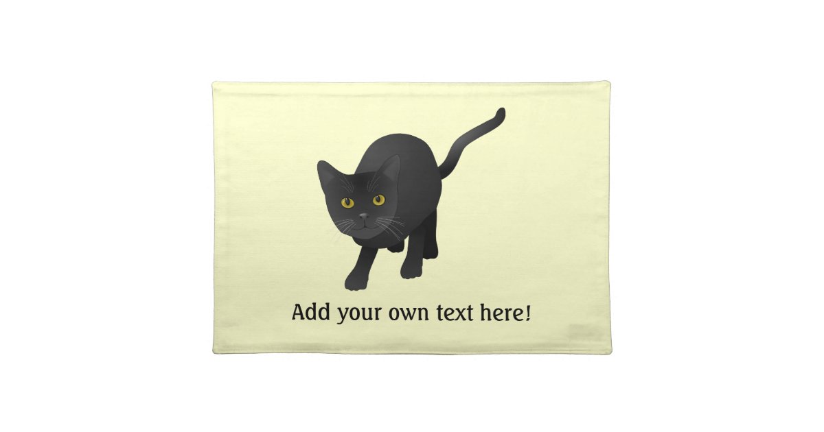 Cat Food Mat Cute Cartoon Cats Personalized With Cat's Name