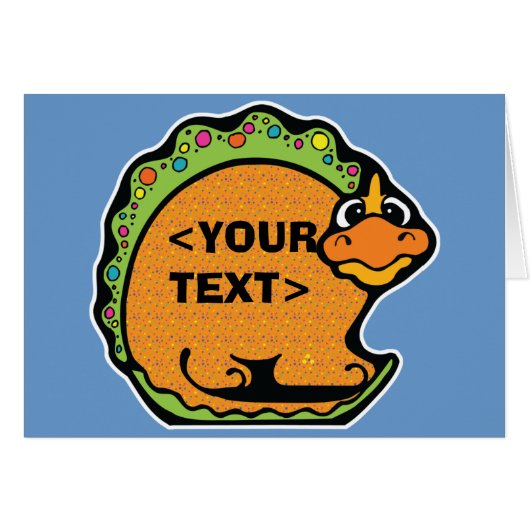 Personalize a Dinosaur, <YOUR TEXT> Cards (Front Horizontal)