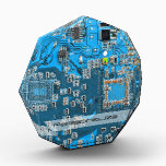 Personalize a Faux Blue Computer Circuit Board  Acrylic Award<br><div class="desc">Are you looking for gifts for computer geeks? This one is for the Geek in all of us.  Personalize a Faux image of a Blue Computer Circuit Board</div>