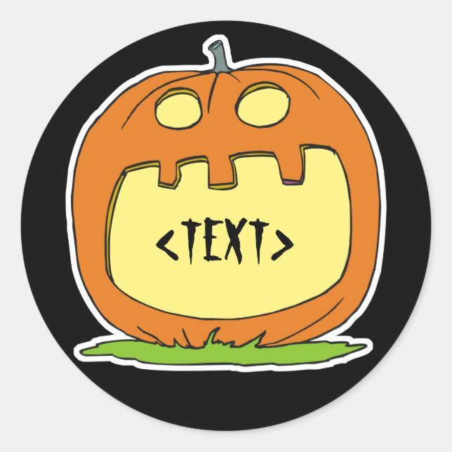 Personalize a Jack-O-Lantern, <TEXT> Classic Round Sticker (Front)