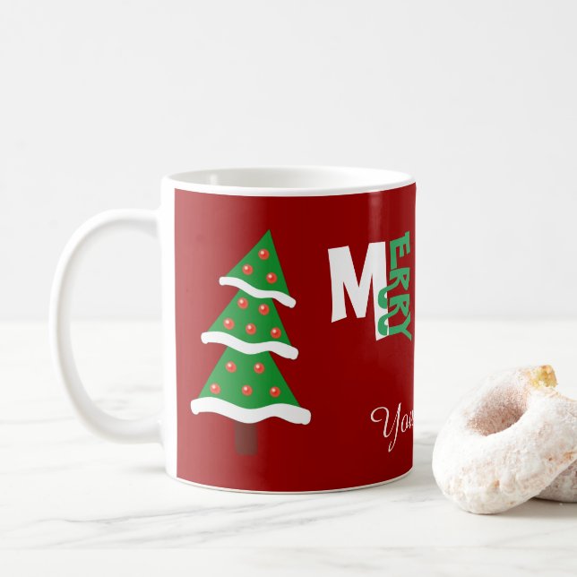 Personalize a noble Merry Christmas to you! Coffee Mug (With Donut)
