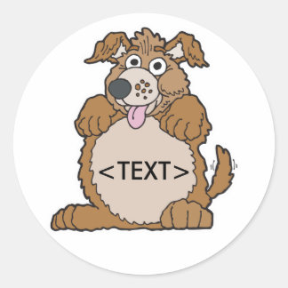 Personalize a Puppy Dog, <TEXT> Classic Round Sticker