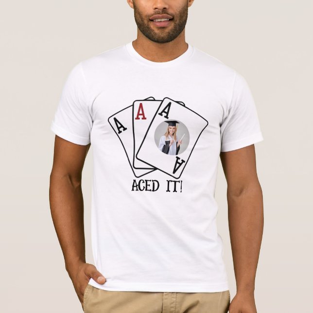 Personalize Aced It Proud Family Graduation Photo  T-Shirt (Front)