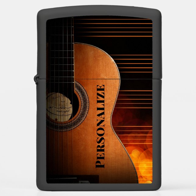 Personalize Acoustic Guitar  Zippo Lighter (Front)
