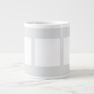 Personalize Add 3 Photos Gray Giant Coffee Mug
