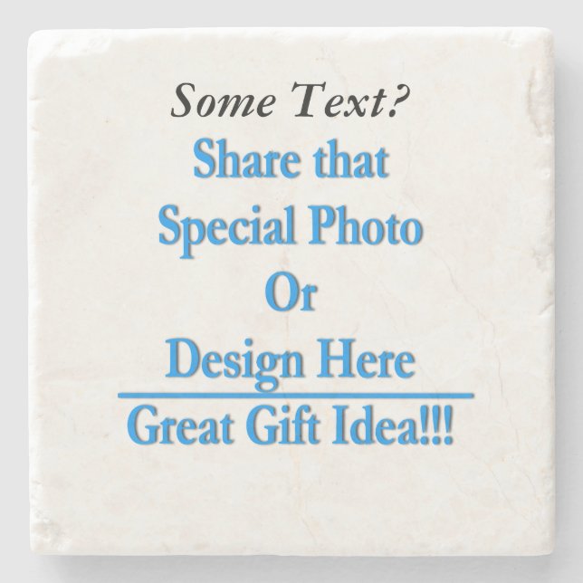 (Personalize) Add a personal touch. Black Text Stone Coaster (Front)