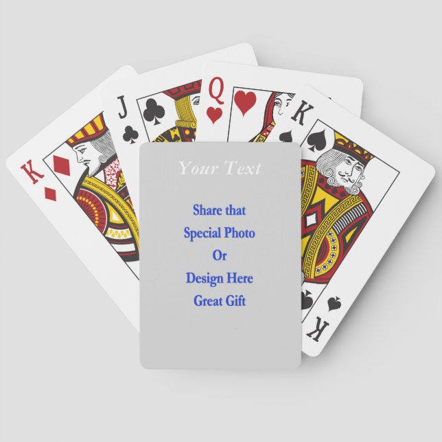 (Personalize) Add a personal touch. White Text Poker Cards (Back)