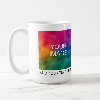 Personalize Add Image Photo Company Logo Text Name Coffee Mug by art_grande at Zazzle