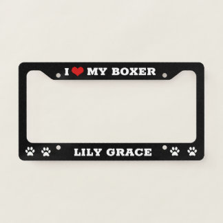 Personalize Add Name | Boxer Dog License Plate Frame