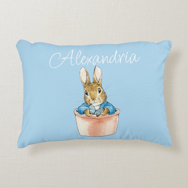 Personalize add Name Peter the rabbit Accent Pillow (Front)
