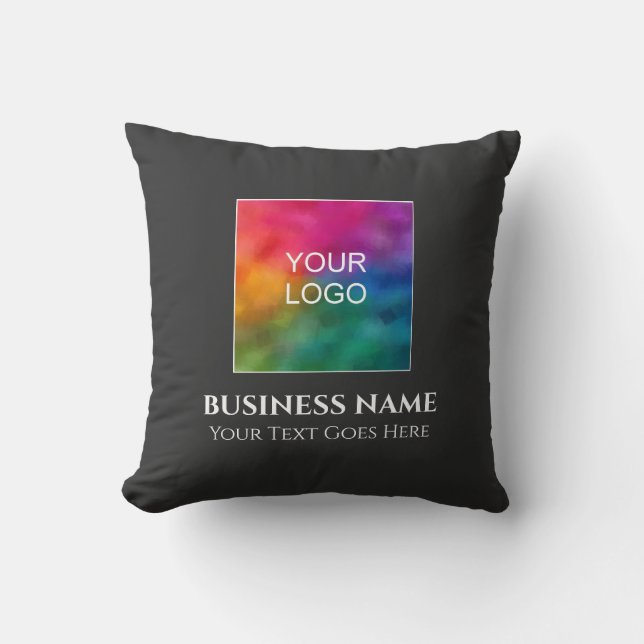 Personalize Add Upload Company Logo Double Sided Throw Pillow (Front)