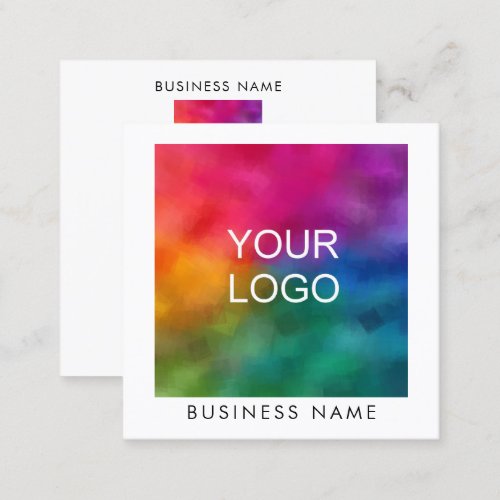 Personalize Add Upload Your Business Company Logo Square Business Card