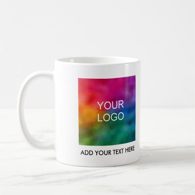 Personalize Add Your Company Business Logo Text Coffee Mug (Left)