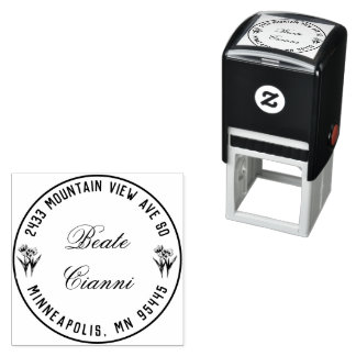 Personalize Address Stamp With Tulips