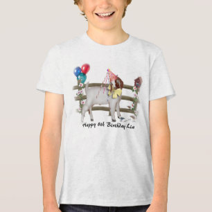 Personalize Adorable Boer Goat Kid Birthday Shrt Tri-Blend Shirt