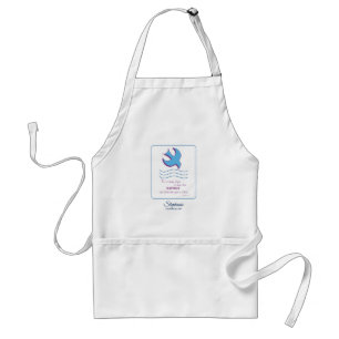 Personalize, Adult Baptism Dove on Blue Apron