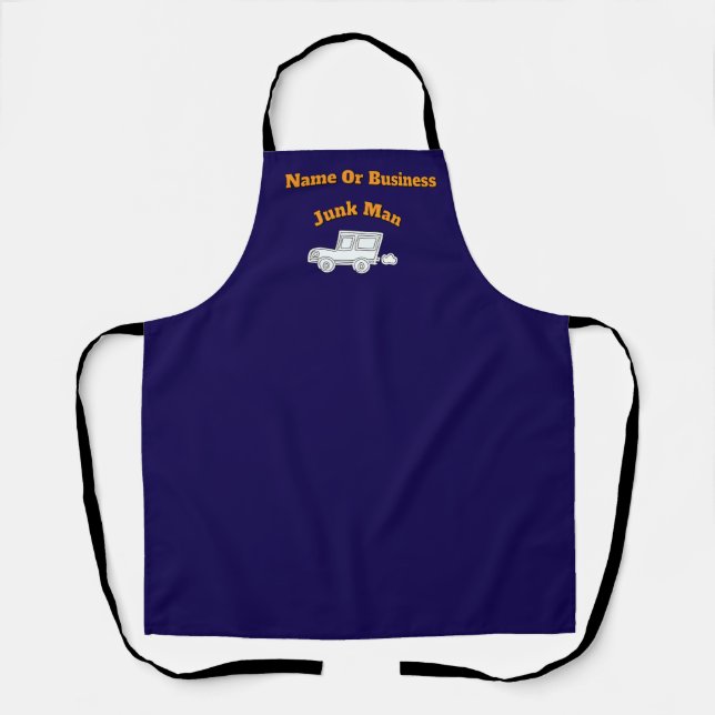 Personalize Advertise Junk Man Dk Blue Work      Apron (Front)