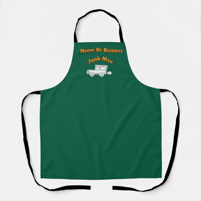 Personalize Advertise Junk Man Green Work    Apron (Front)
