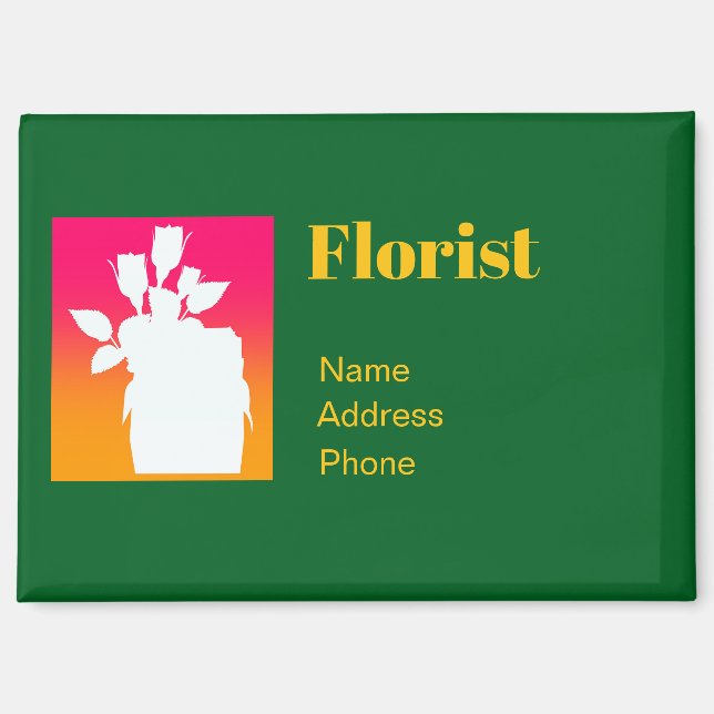 Personalize Advertise Promote Florist Business  Magnet (Front)