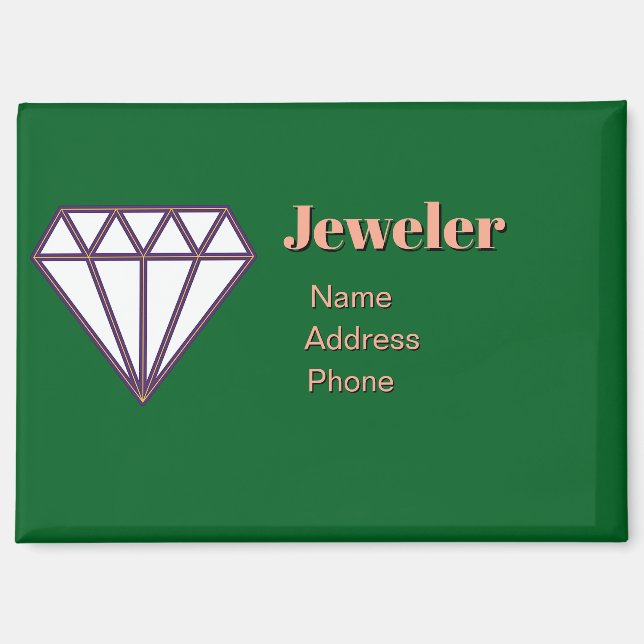 Personalize Advertise Promote Jeweler Business Magnet (Front)