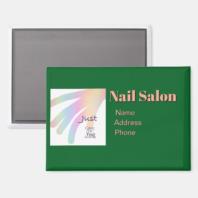 Personalize Advertise Promote Nail Salon Business Magnet (Front/Back)