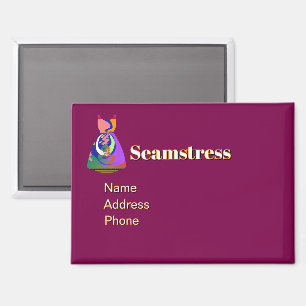 Personalize Advertise Promote Seamstress Plum Magnet