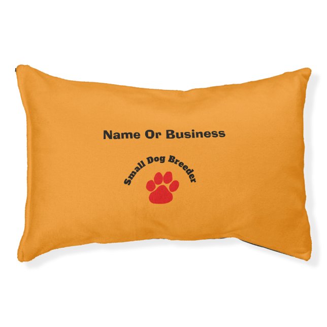 Personalize Advertise Small Dog Breeder Orange     Pet Bed (Front)
