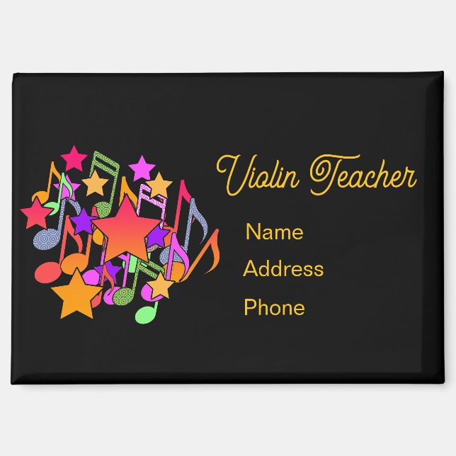 Personalize Advertise Violin Teacher   Magnet (Front)
