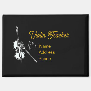 Personalize Advertise Violin Teacher Violin Magnet