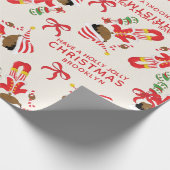 Personalize African American Christmas Elf Wrapping Paper (Corner)