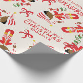 Personalize African American Christmas Elf Wrapping Paper (Corner)