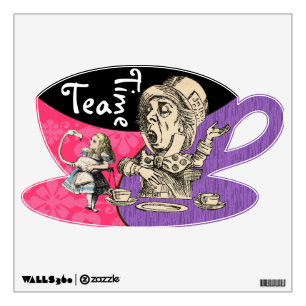 Personalize Alice In Wonderland Tea Cup Wall Decal