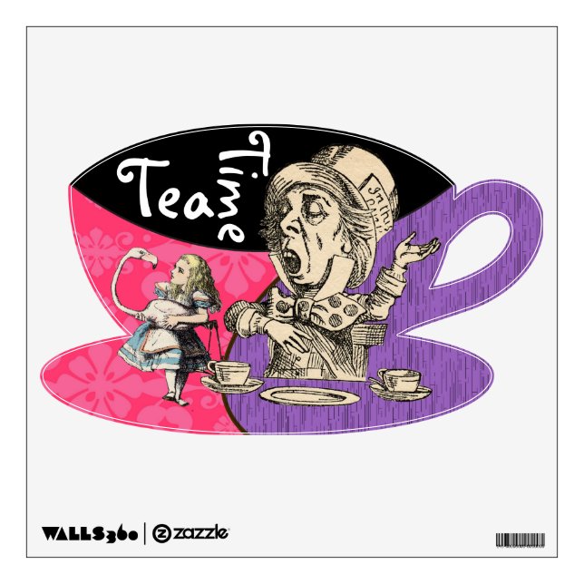 Personalize Alice In Wonderland Tea Cup Wall Decal (Front)