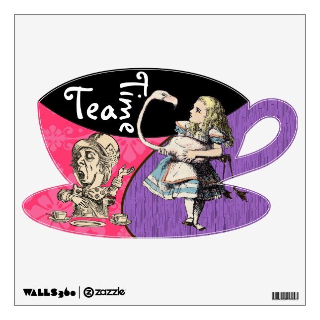 Personalize Alice In Wonderland Tea Cup Wall Decal (Front)