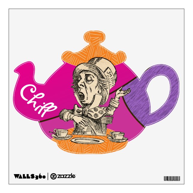 Personalize Alice In Wonderland Tea Pot Wall Decal (Front)
