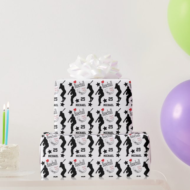 Personalize All Star Baseball  Wrapping Paper (Party Gifts)