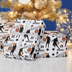 Personalize All Star Basketball Player Wrapping Paper