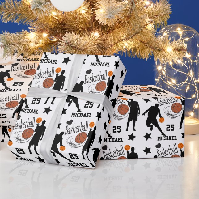 Personalize All Star Basketball Player Wrapping Paper (Holidays)