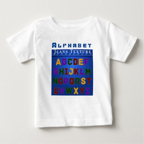 Personalize Alphabet Pattern Jeans Texture Baby T_Shirt