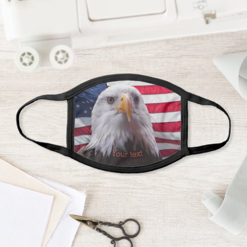 Personalize American Flag and Bald Eagle Face Mask