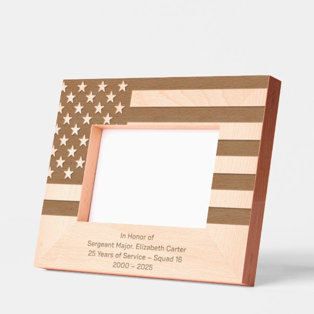 Personalize | American Flag Police Retirement Engraved Frames (Left)