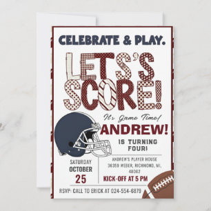 Personalize American FOOTBALL WATCH Party Invitation