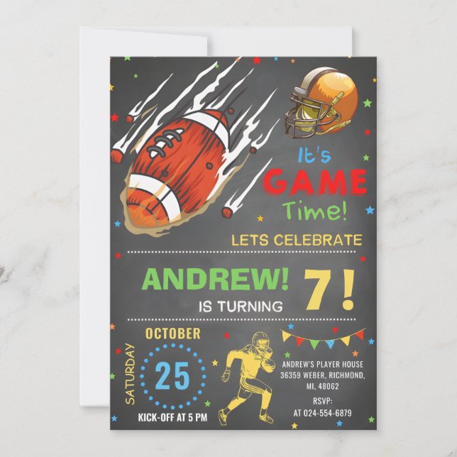 Personalize American FOOTBALL WATCH Party Invitation (Front)