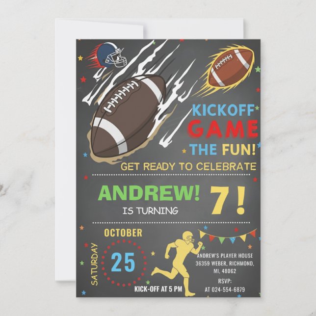 Personalize American FOOTBALL WATCH Party Invitation (Front)