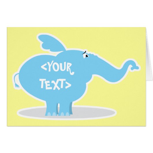 Personalize an Elephant, <YOUR TEXT> Cards (Front Horizontal)