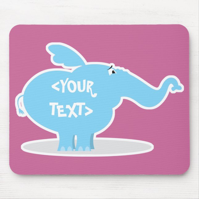 Personalize an Elephant, <YOUR TEXT> Mouse Pad (Front)