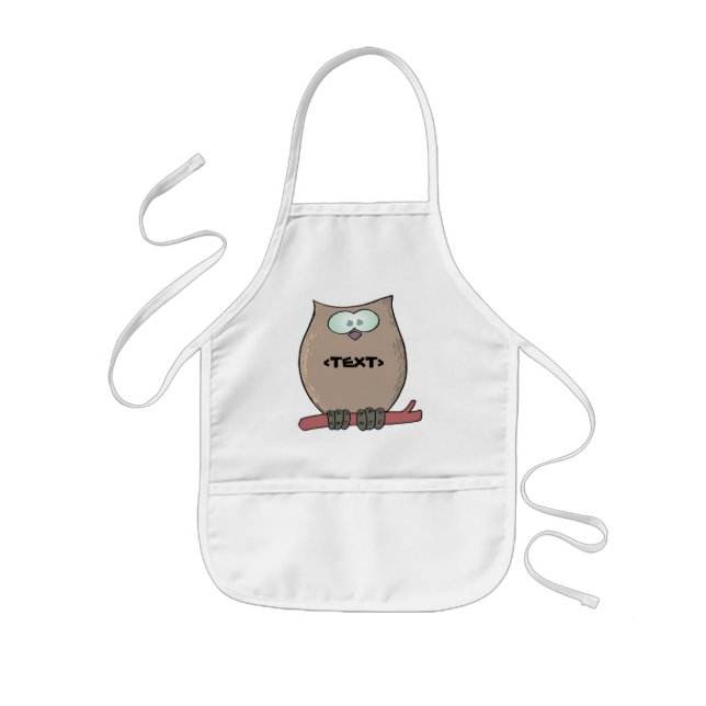 Personalize an Owl, <TEXT> Kids' Apron (Front)