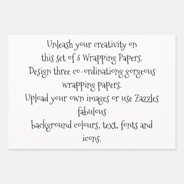 Personalize and Customize Your Own Creations  Wrapping Paper Sheets (Front)