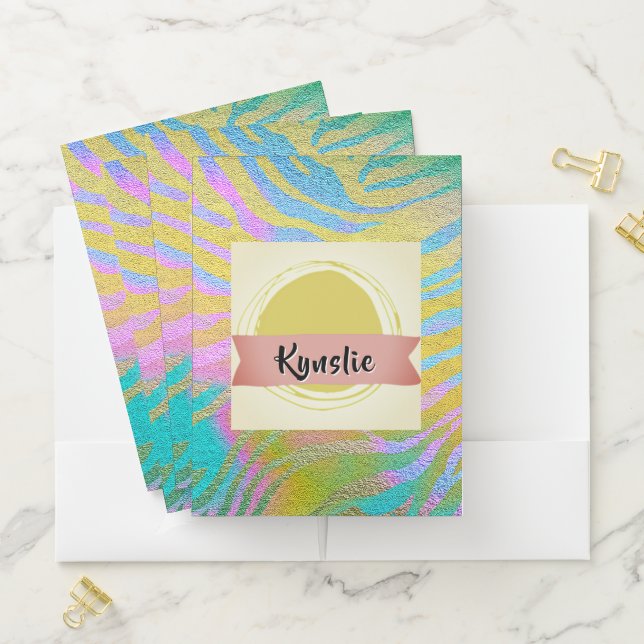 Personalize Animal Print   Pocket Folder (In Situ)